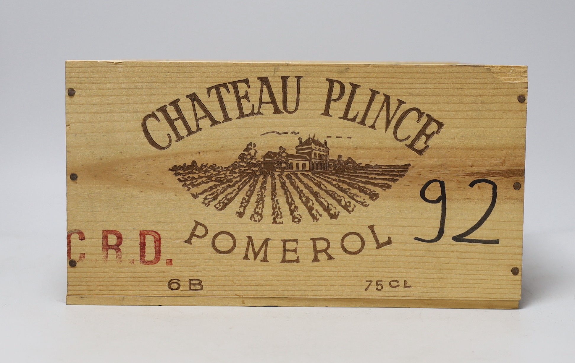 Six bottles of Chateau Plince, Pomerol, 1992, boxed